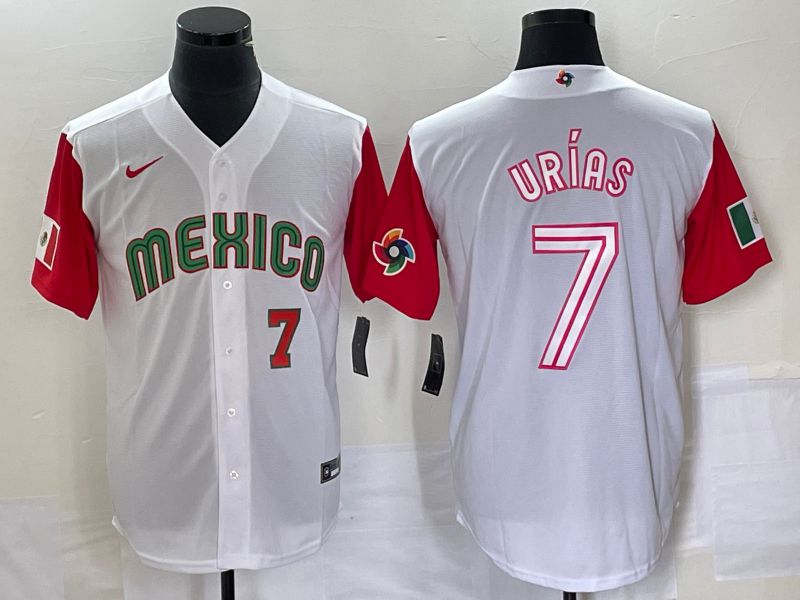 Men 2023 World Cub Mexico #7 Urias White white Nike MLB Jersey21->more jerseys->MLB Jersey